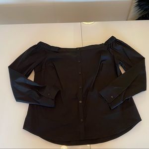 Express off the shoulder button down blouse